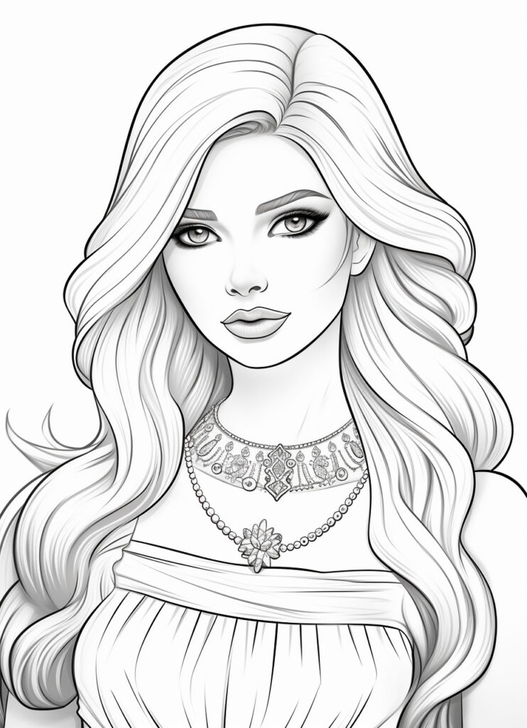 Barbie doll coloring pages - Free Download