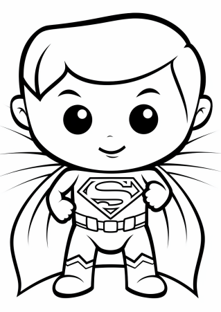 Coloring of Superman in action for Kids - Free Download