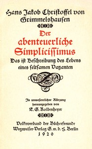 Der abenteuerliche Simplicissimus von Hans Jakob Christoph von Grimmelshausen – Buchcover