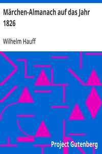 Märchen-Almanach auf das Jahr 1826 von Wilhelm Hauff – Buchcover