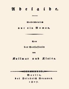 Adelaide, Wahrscheinlich nur ein Roman, Buchcover
