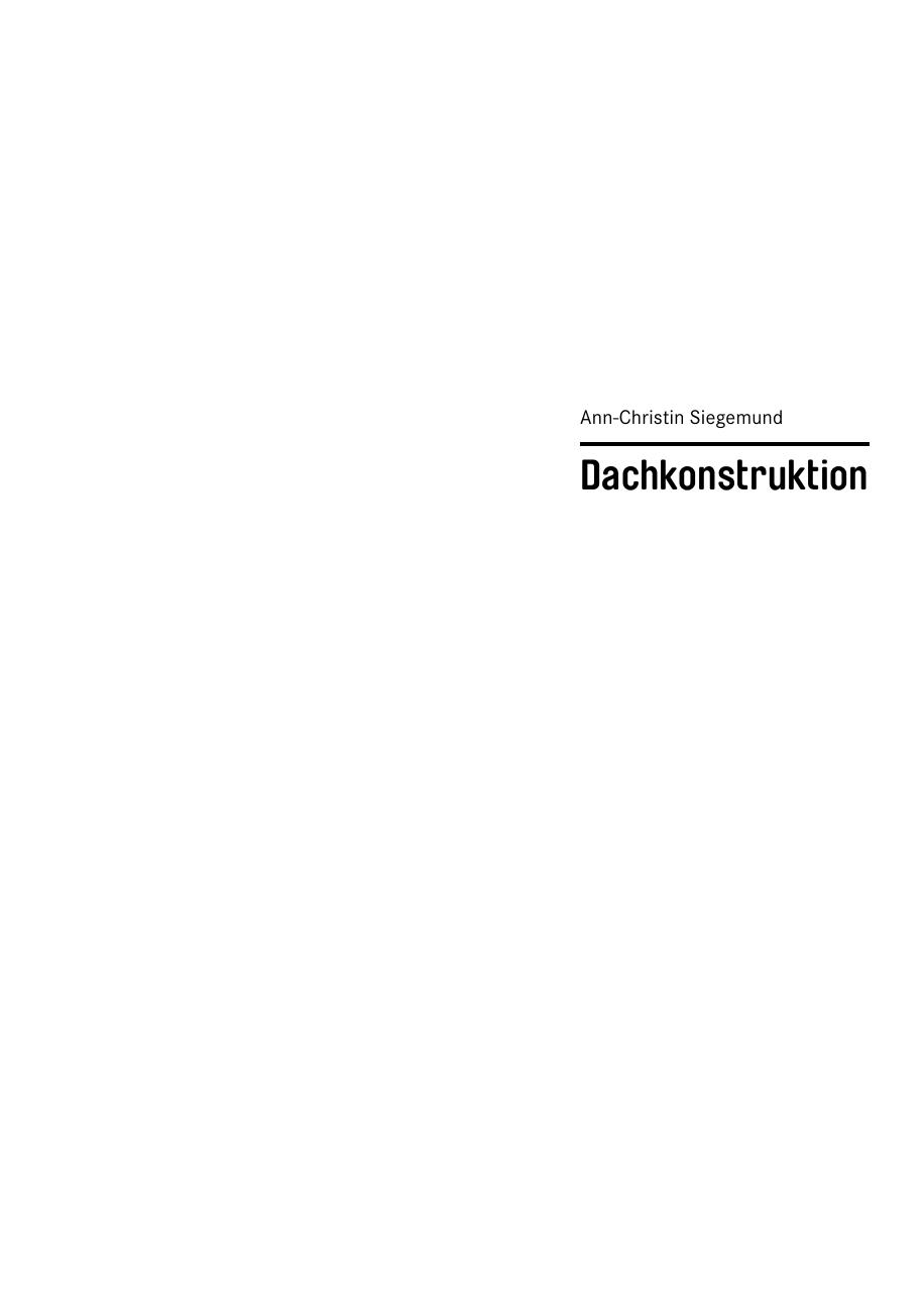 Buchcover: Basics Dachkonstruktion von Ann-Christin Siegemund