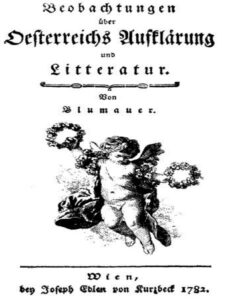 Beobachtungen über Oesterreichs Aufklärung und Litteratur by Aloys Blumauer, book cover