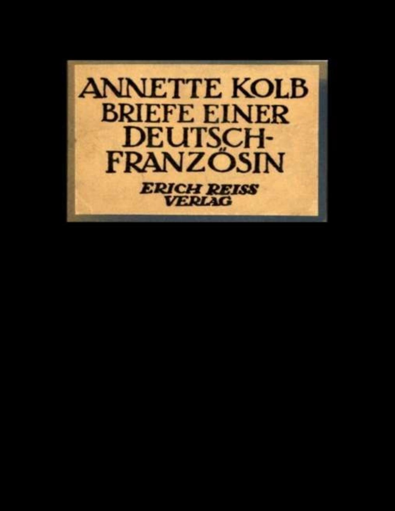 Buchcover: Briefe einer Deutsch-Französin von Annette Kolb