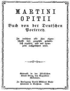 Buch von der deutschen Poeterey by Martin Opitz, book cover
