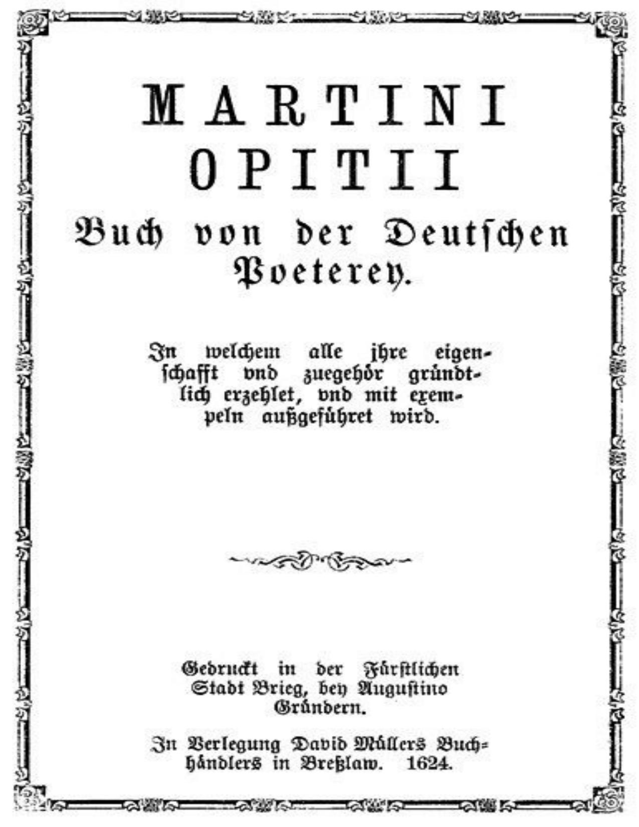 Buchcover: Buch von der deutschen Poeterey von Martin Opitz