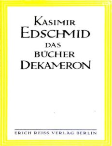 Das Bücher-Dekameron by Kasimir Edschmid, book cover