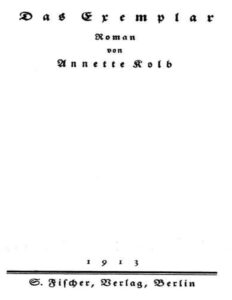 Das Exemplar, Buchcover