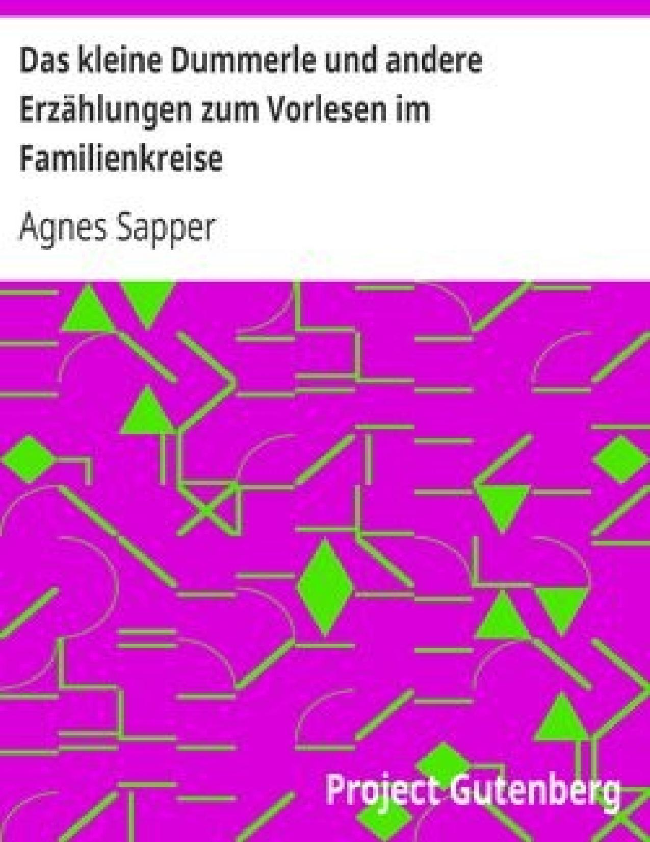 Buchcover: Das kleine Dummerle und andere Erzählungen von Agnes Sapper