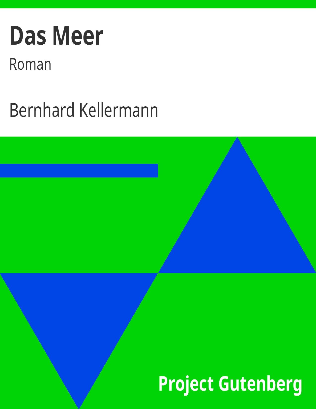 Buchcover: Das Meer von Bernhard Kellermann
