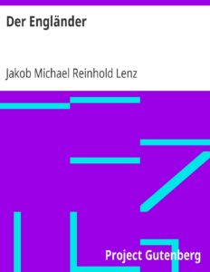 Der Engländer by Jakob Michael Reinhold Lenz, book cover