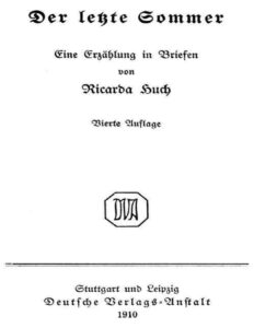 Der letzte Sommer, Buchcover