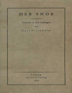 Der Snob by Carl Sternheim, book cover
