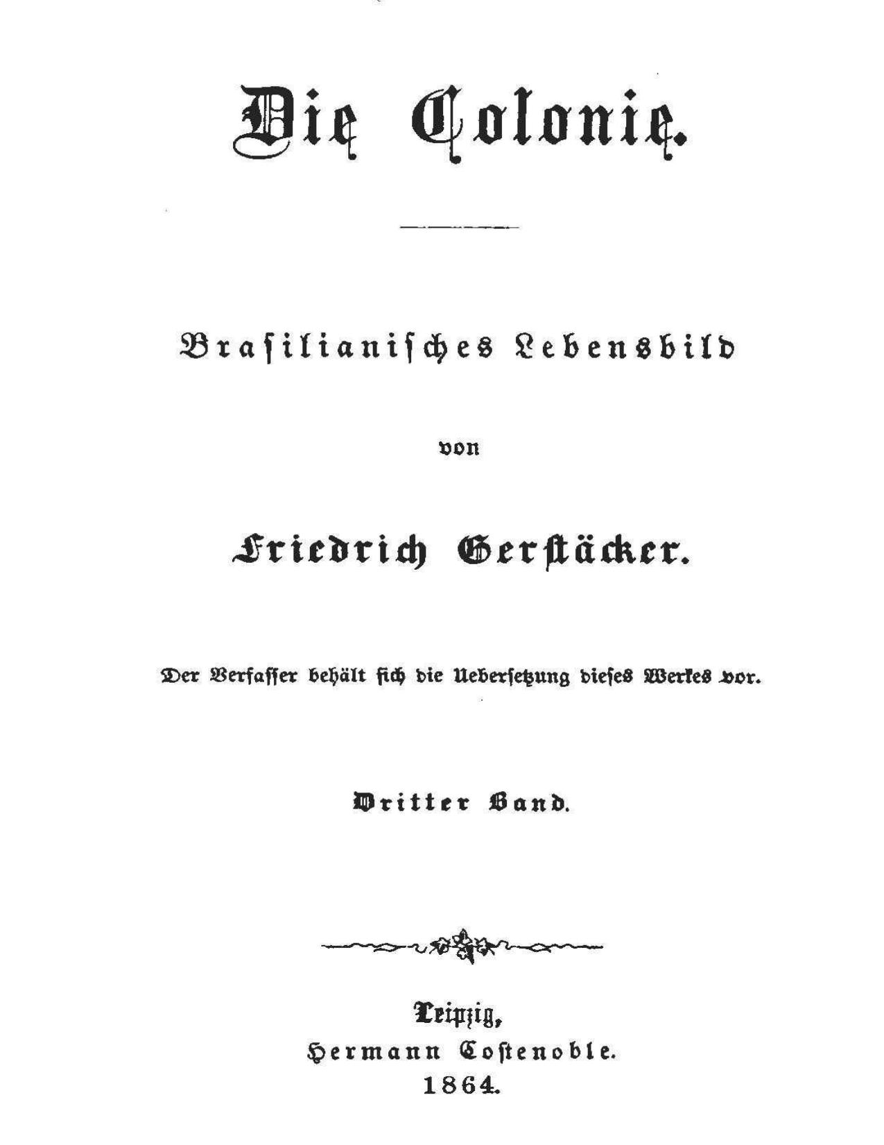 Buchcover: Die Colonie: Dritter Band von Friedrich Gerstäcker