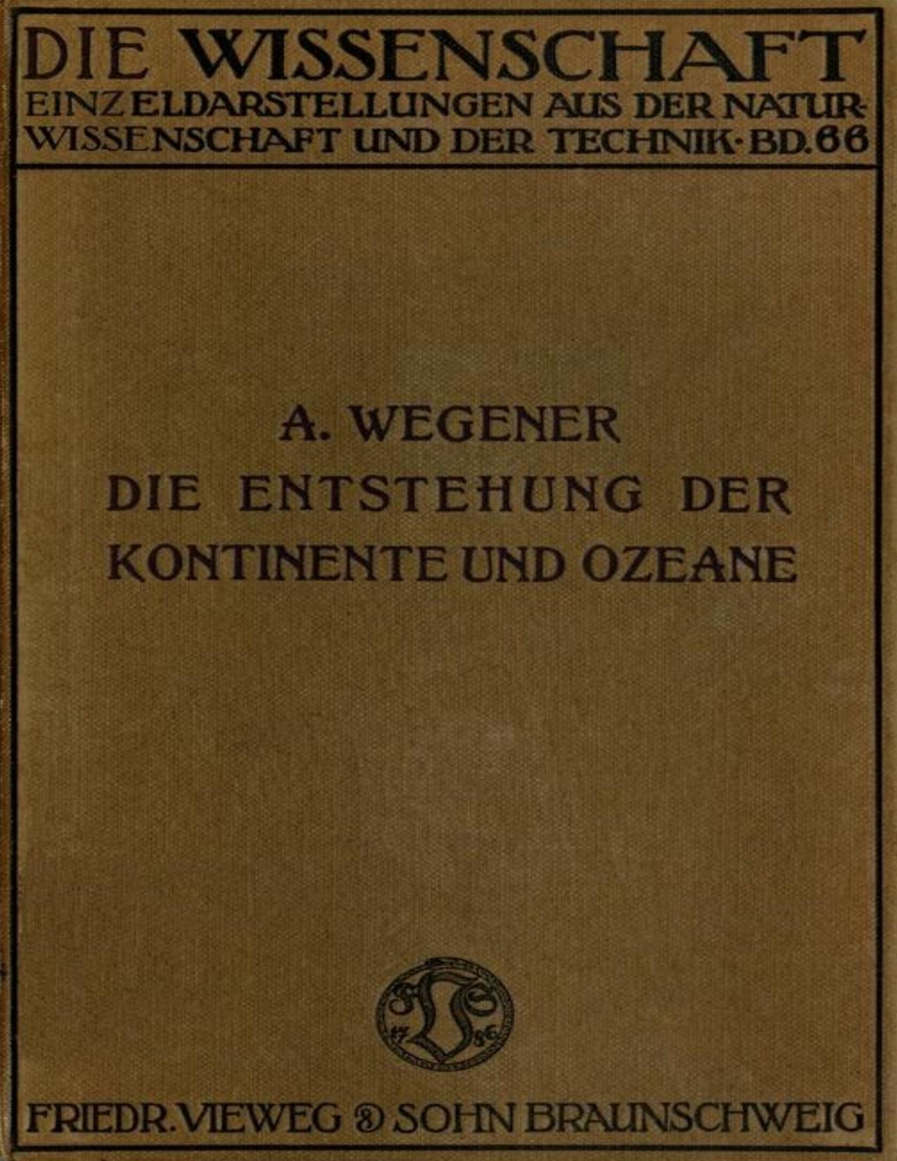 Buchcover: Die Entstehung der Kontinente und Ozeane von Alfred Wegener