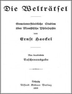 Die Welträtsel by Ernst Haeckel, book cover