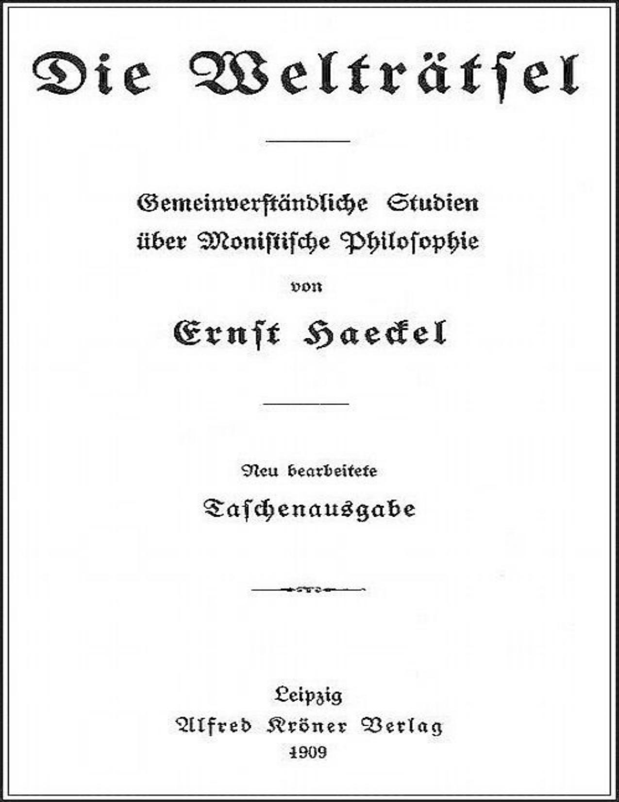 Buchcover: Die Welträtsel von Ernst Haeckel