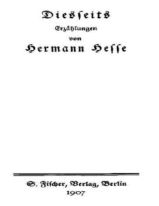 Diesseits, Erzählungen by Hermann Hesse, book cover