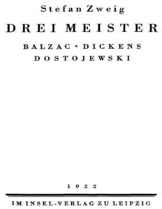 Drei Meister: Balzac, Dickens, Dostojewski by Stefan Zweig, book cover