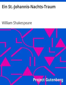 Ein St. Johannis Nachts-Traum by William Shakespeare, book cover