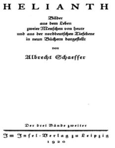 Helianth, Band 2, Bilder aus dem Leben zweier Menschen von heute und aus der norddeutschen Tiefebene by Albrecht Schaeffer, book cover