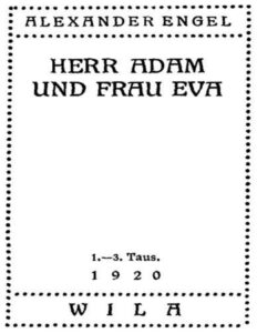 Herr Adam und Frau Eva by Alexander Engel, book cover