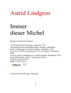 Immer dieser Michel, Buchcover