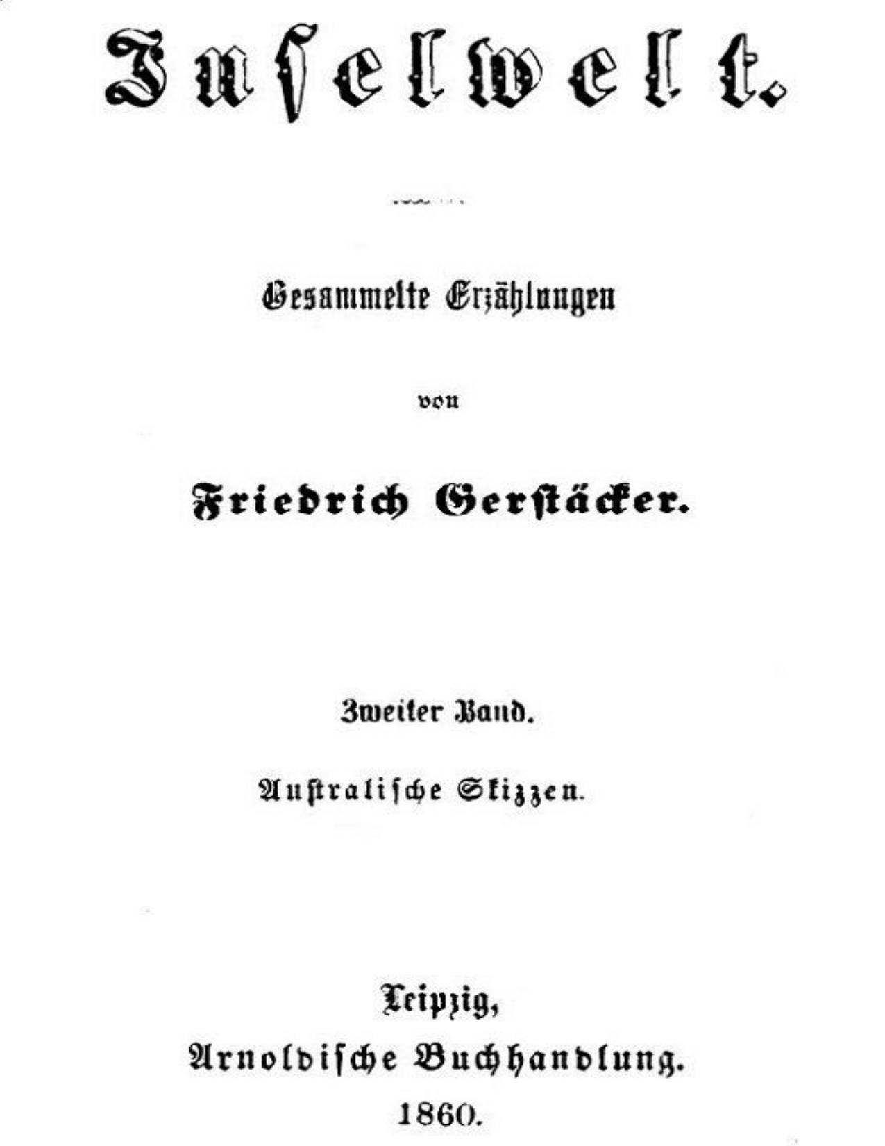 Buchcover: Inselwelt: Zweiter Band, Australische Skizzen von Friedrich Gerstäcker