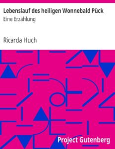 Lebenslauf des heiligen Wonnebald Pück, Buchcover