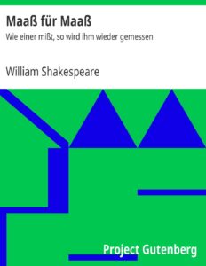Maaß für Maaß by William Shakespeare, book cover