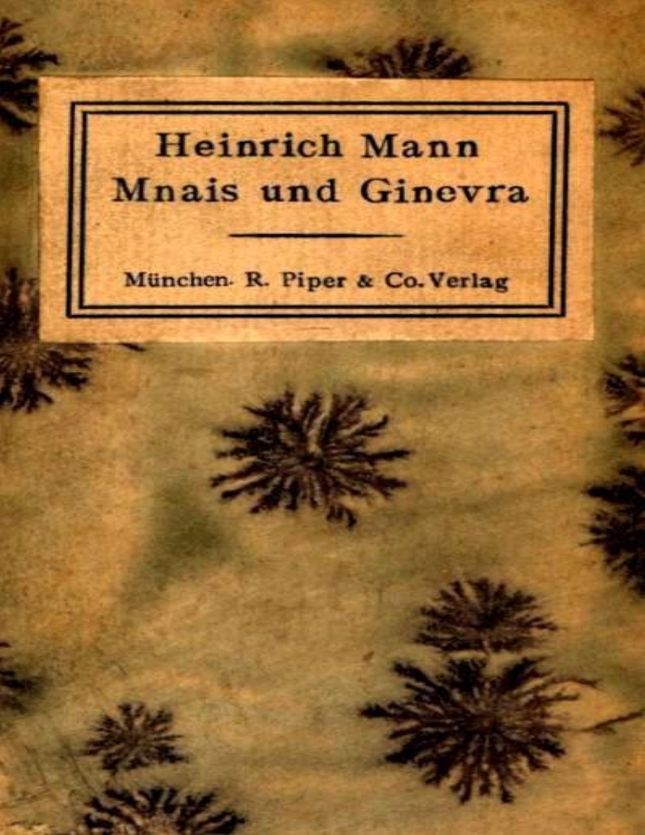 Buchcover: Mnais und Ginevra von Heinrich Mann