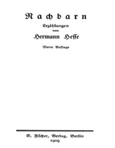 Nachbarn, Erzählungen by Hermann Hesse, book cover