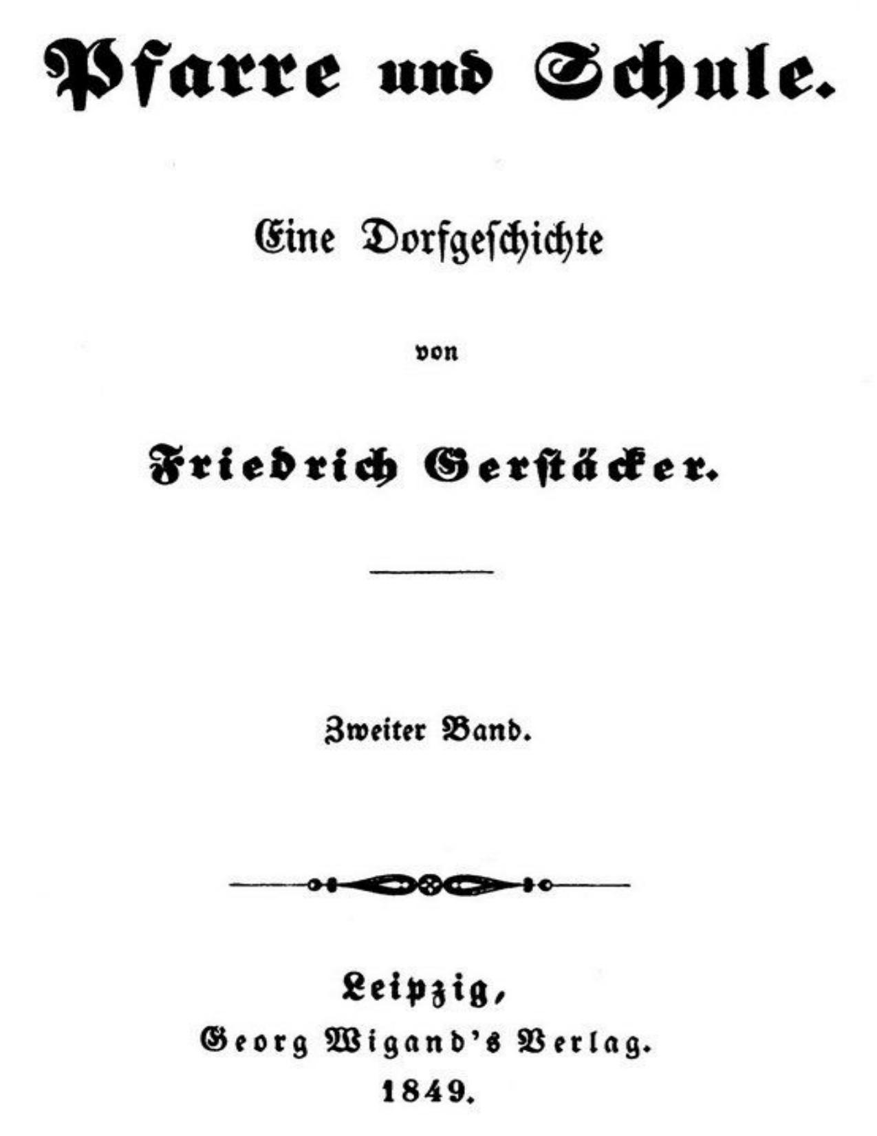 Buchcover: Pfarre und Schule: Zweiter Band von Friedrich Gerstäcker