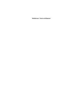 Relationen, Texte und Bauten, Buchcover
