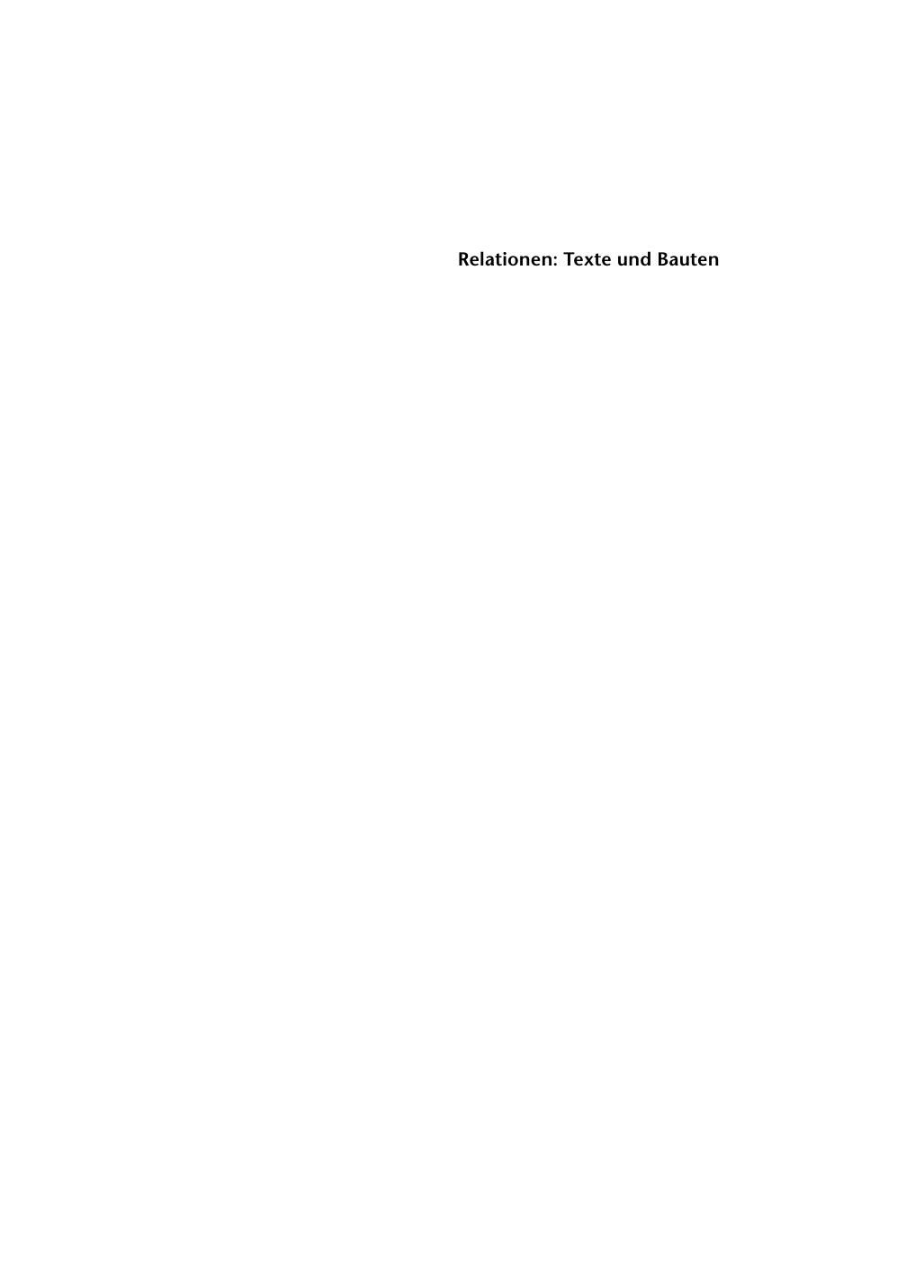 Buchcover: Relationen, Texte und Bauten von August Sarnitz