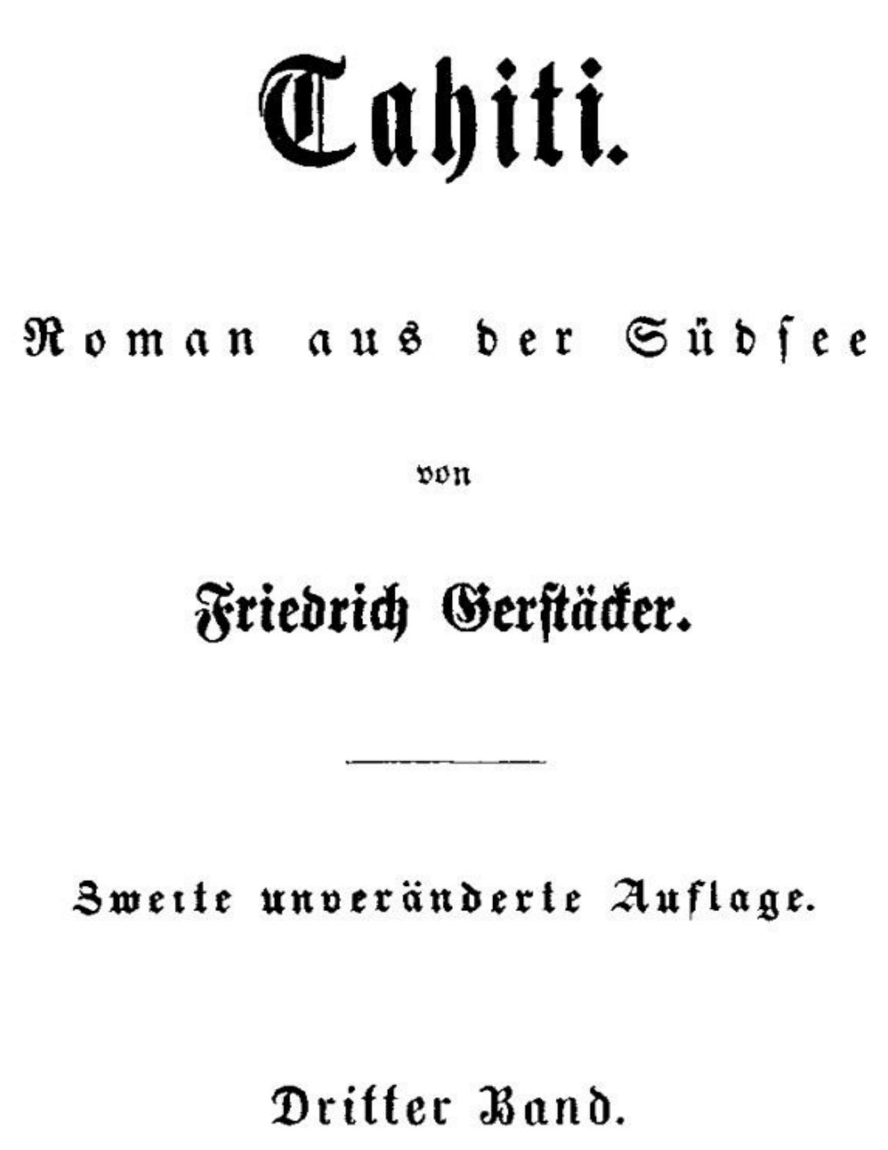 Buchcover: Tahiti: Roman aus der Südsee. Dritter Band von Friedrich Gerstäcker
