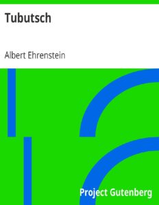 Tubutsch by Albert Ehrenstein, book cover