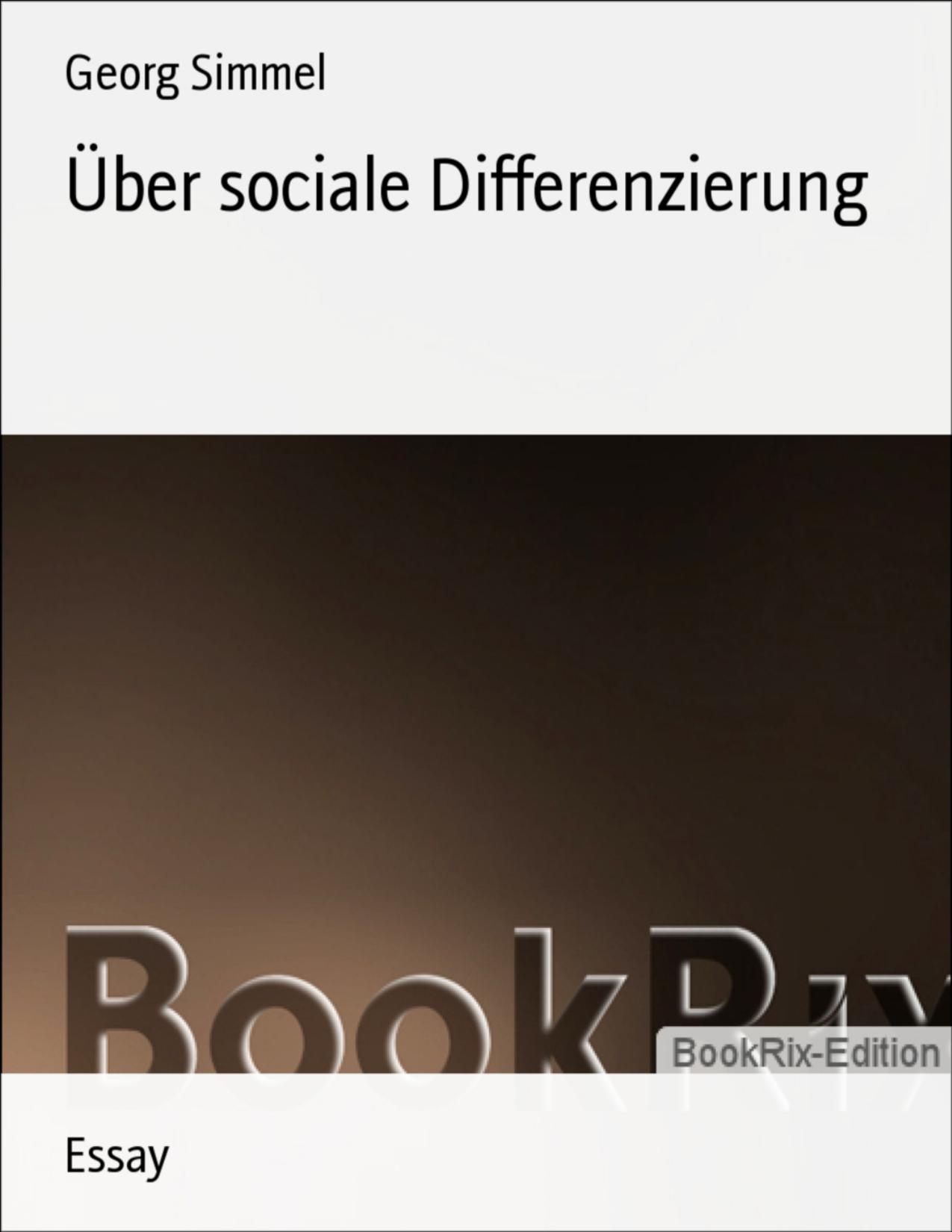 Buchcover: Über sociale Differenzierung von Georg Simmel