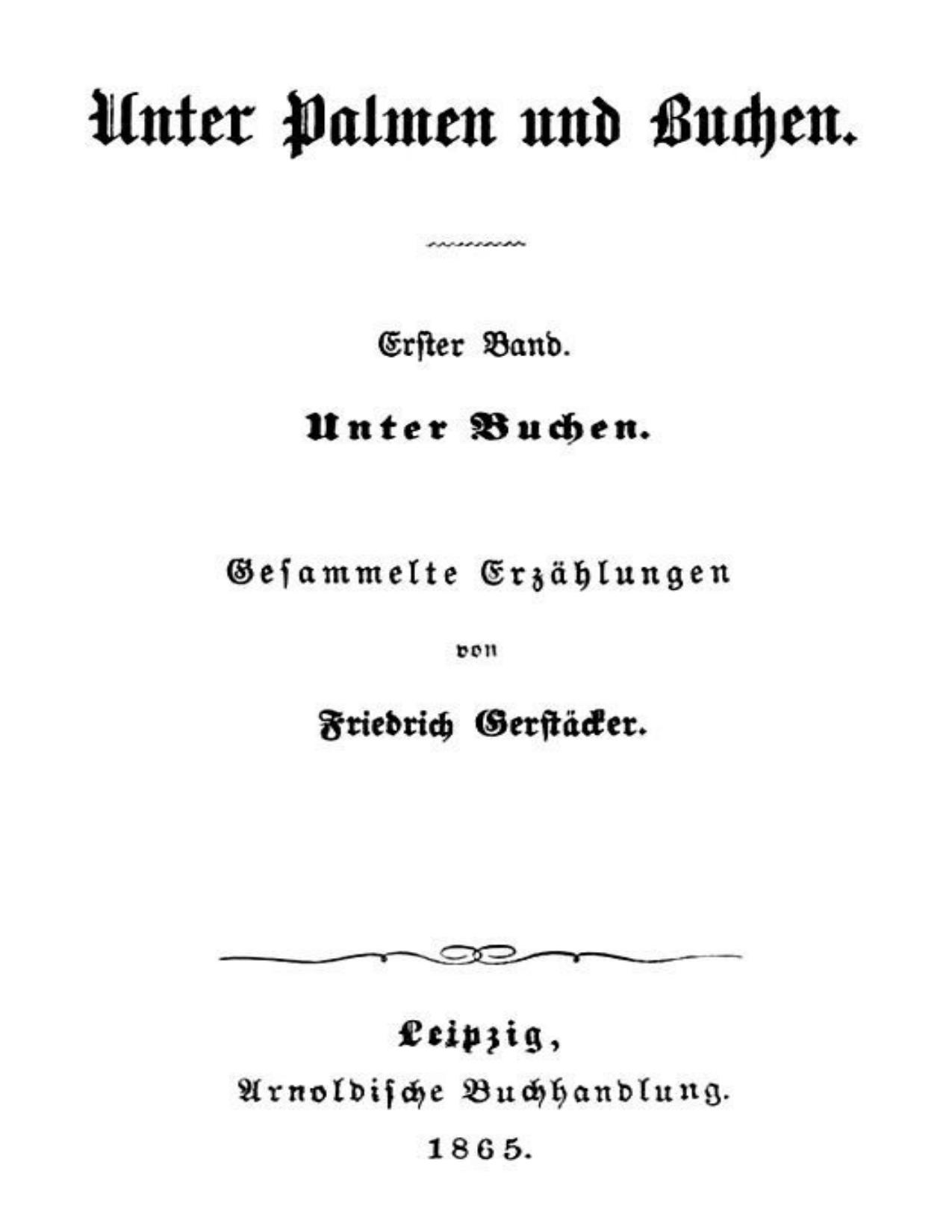Buchcover: Unter Palmen und Buchen: Erster Band von Friedrich Gerstäcker