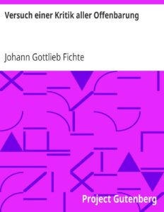 Versuch einer Kritik aller Offenbarung by Johann Gottlieb Fichte, book cover