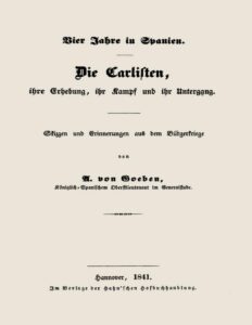 Vier Jahre in Spanien. Die Carlisten, ihre Erhebung, ihr Kampf und ihr Untergang, Buchcover