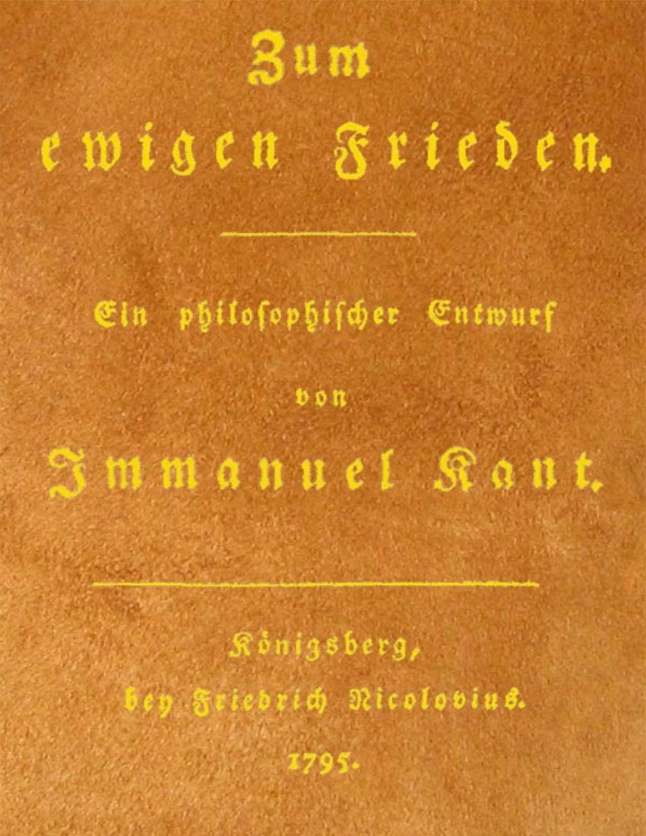Buchcover: Zum ewigen Frieden: Ein philosophischer Entwurf von Immanuel Kant