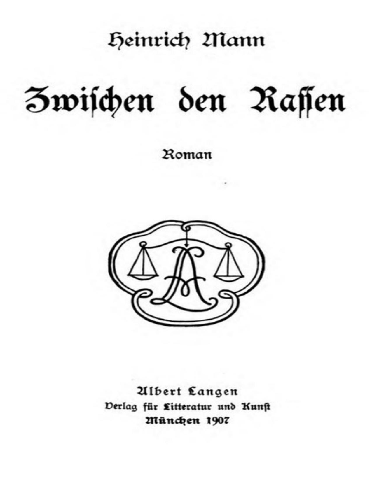 Buchcover: Zwischen den Rassen von Heinrich Mann