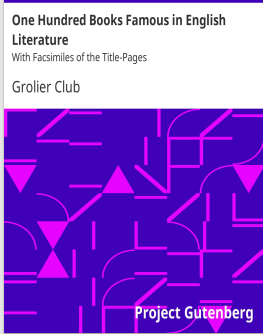One Hundred Books Famous in English Literature Volume