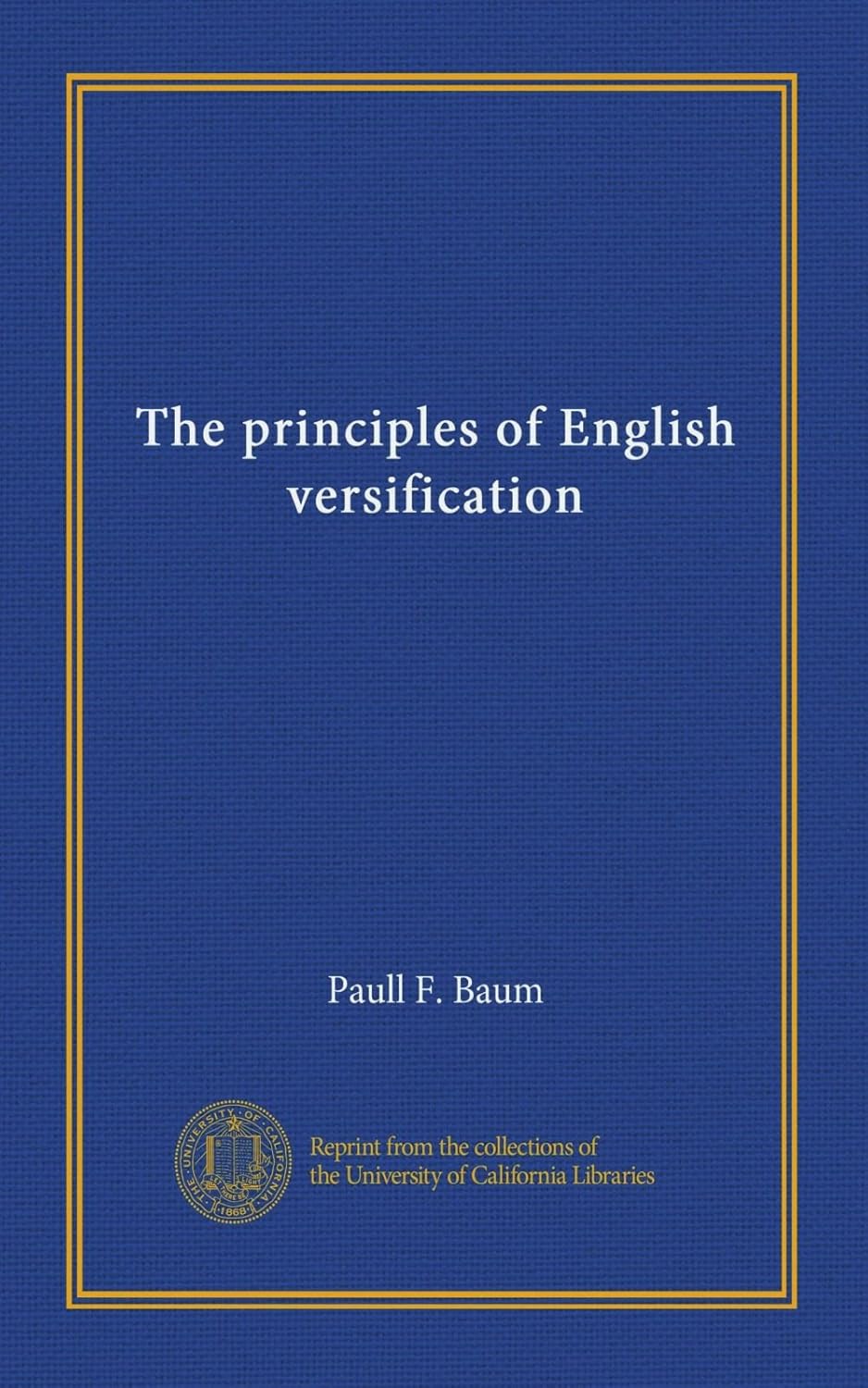 The principles of English versification