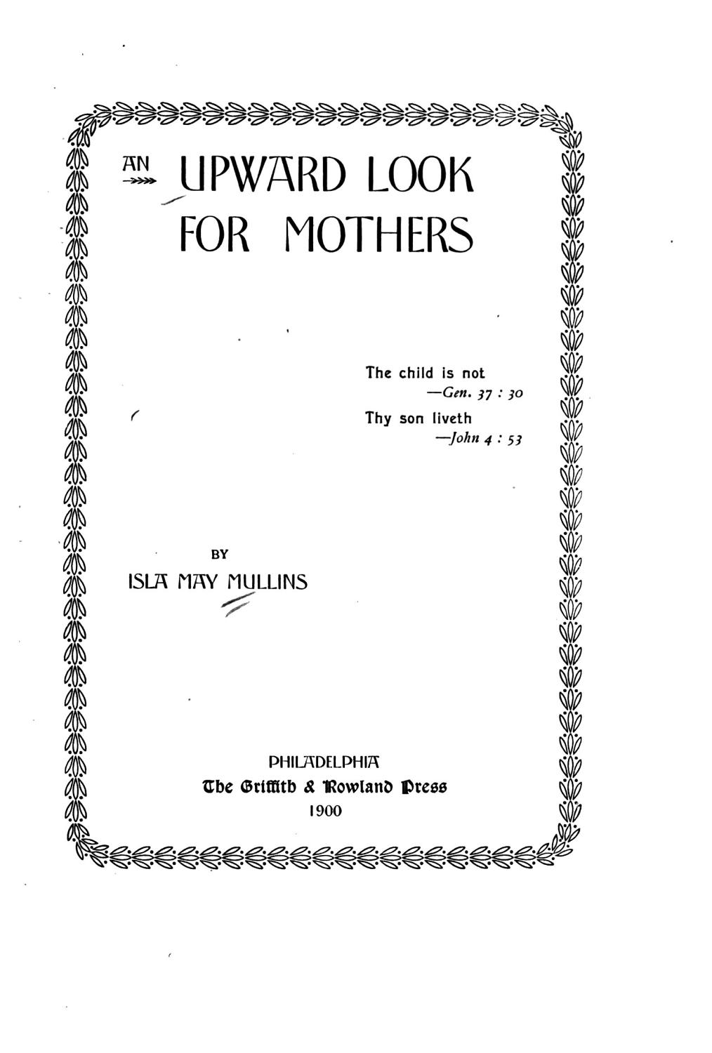 Cover of An Upward Look For Mothers