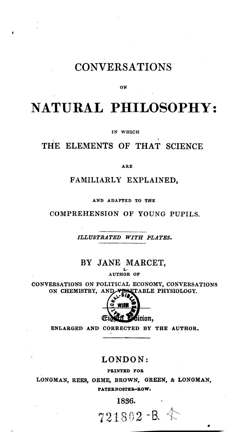 Cover of Conversations On Natural Philosophy