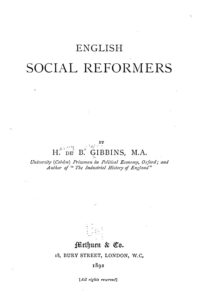 Cover of English social reformers