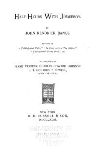 Half-Hours with Jimmieboy by John Kendrick Bangs, book cover