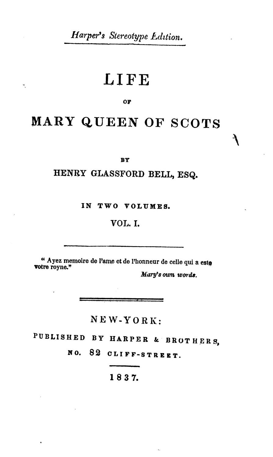 Cover of Life of Mary Queen of Scots